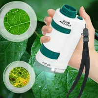 60-180x Handheld Microscope Science Experiment Set with LED Light Kindergarten Toy Handheld Children's Outdoor Toy 1