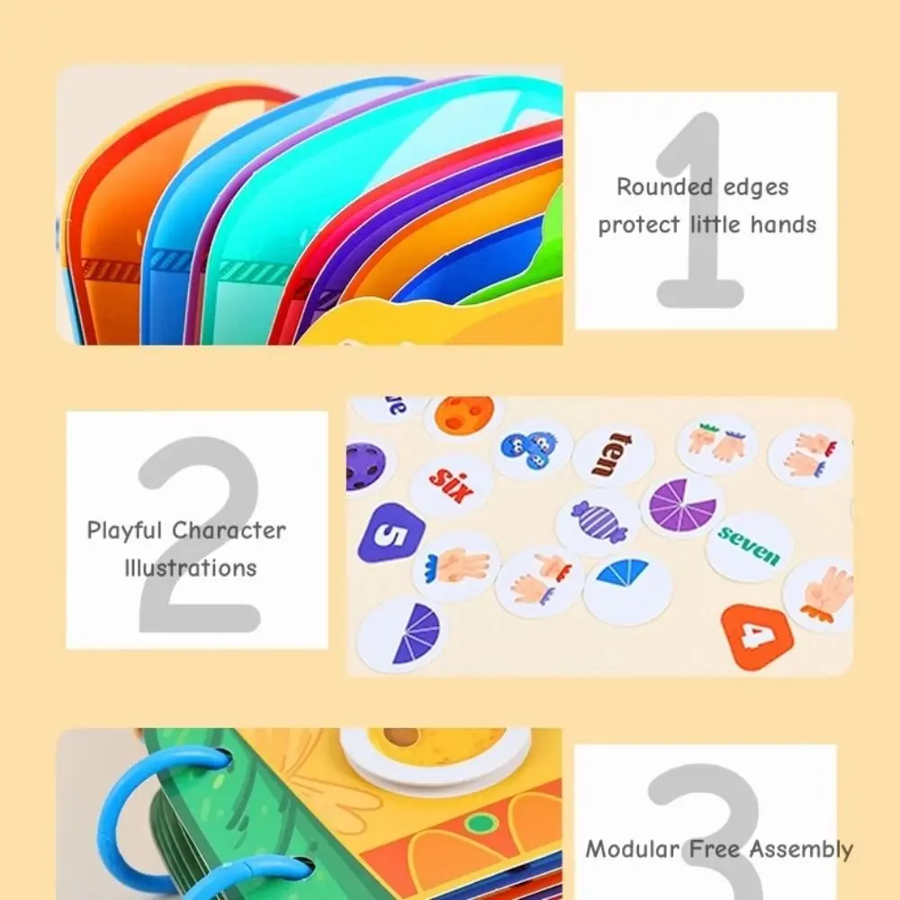 Interactive Learning Digital Cognitive Quiet Book Repeated Pasting Matching Game Montessori Quiet Busy Book Cartoon