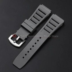 Durable Waterproof Silicone Sports Watch Strap - Versatile Rubber Bracelet - Black Buckle (Grey)