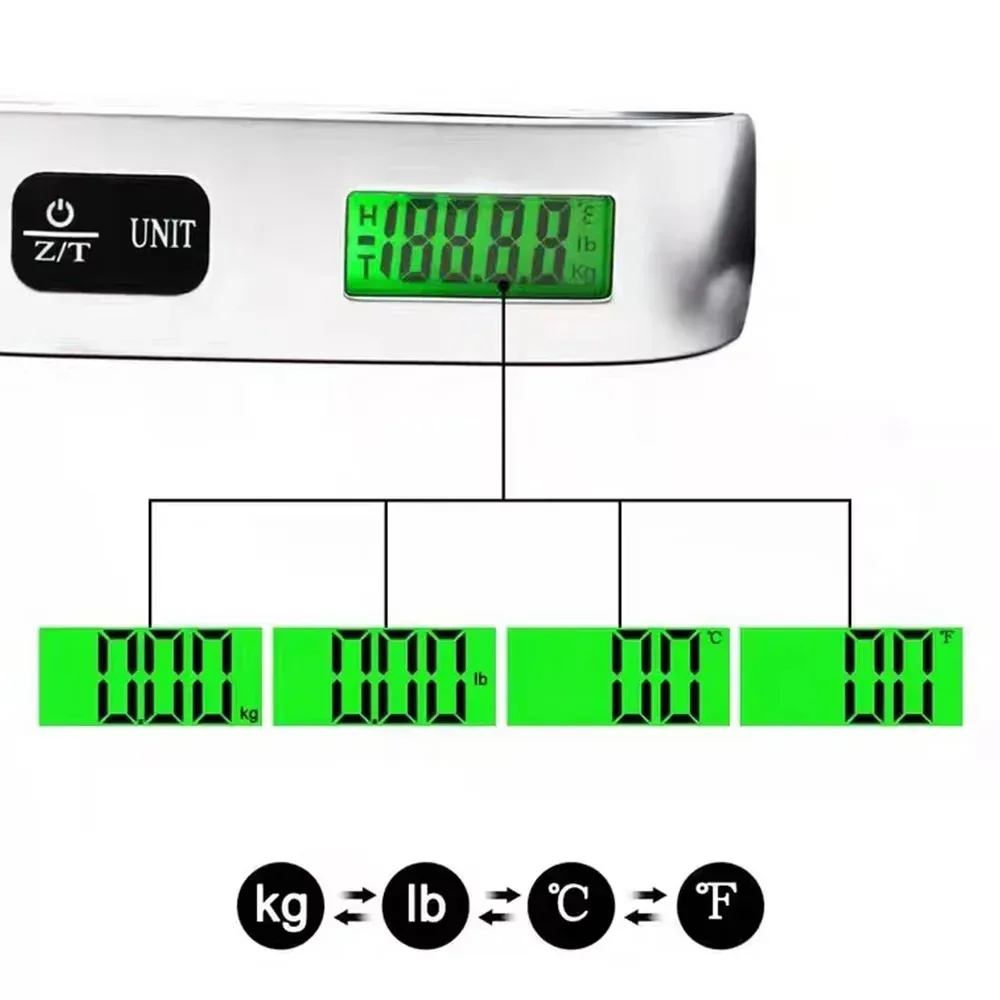 Compact Digital Luggage Weighing Scale with LCD Display