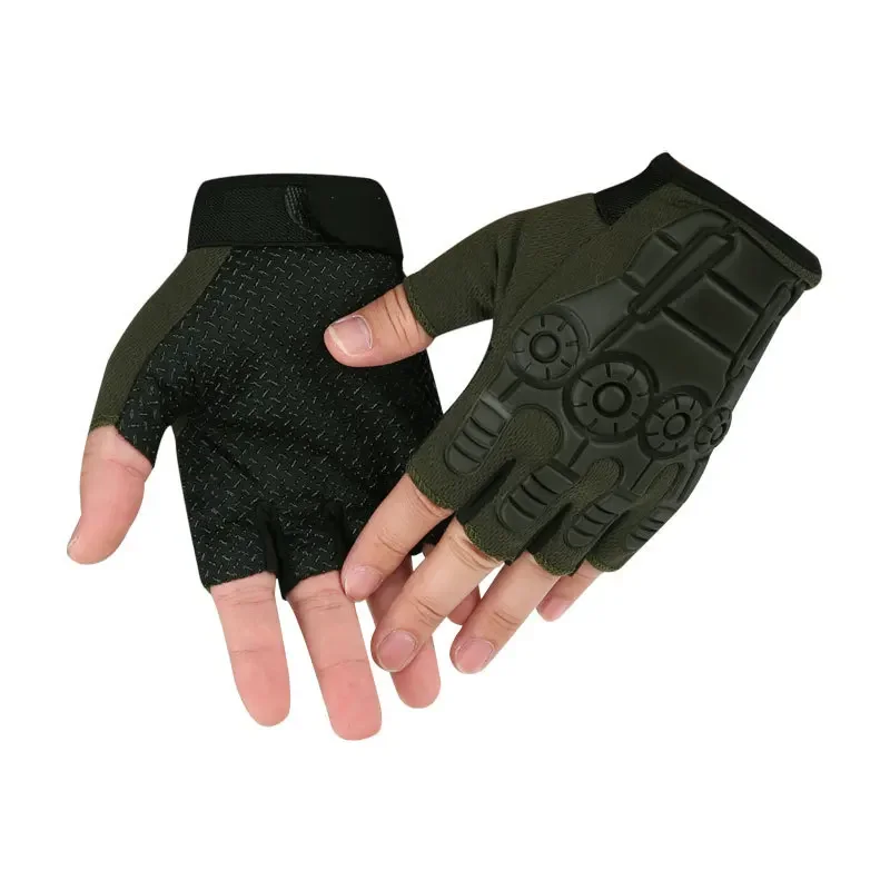 1Pair Half Finger Tactical Gloves Outdoor Sports Fitness Cycling Mountaineering Non Slip Gloves Wrist Protectors