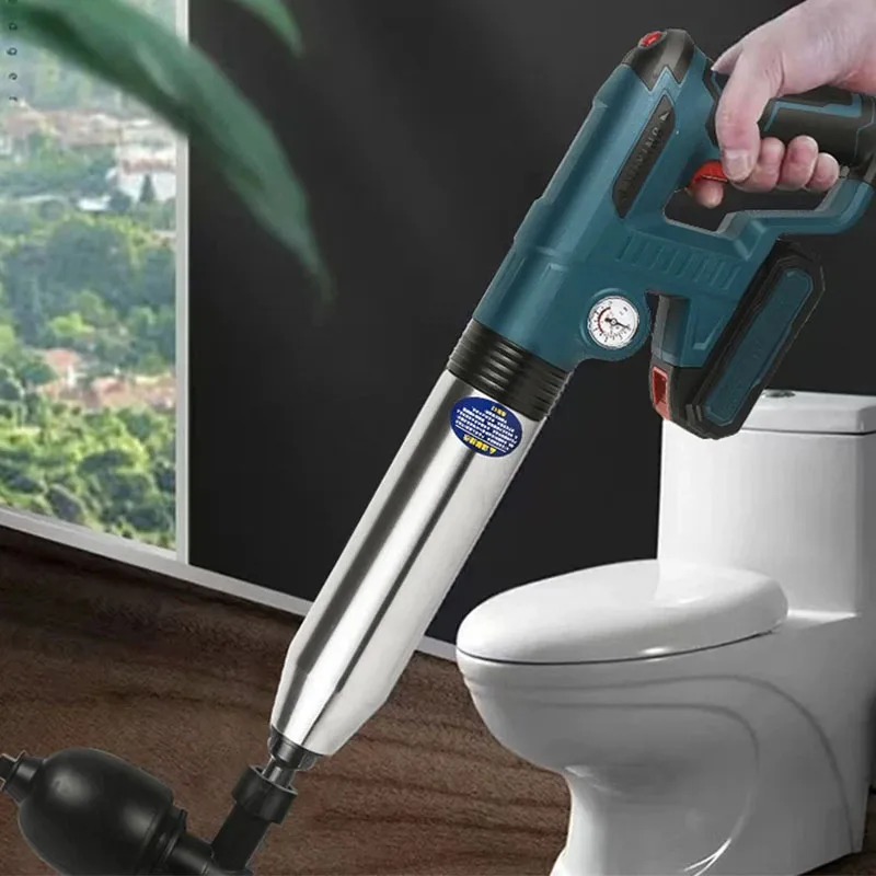 Electric Pipe Plunger Electric High-pressure Air Plunger Powerful Pipe Plunger Remover for Kitchen Bathroom Toilet electric pipe plunger