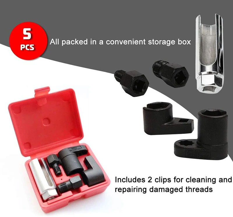 Oxygen sensor socket wrench kit components
