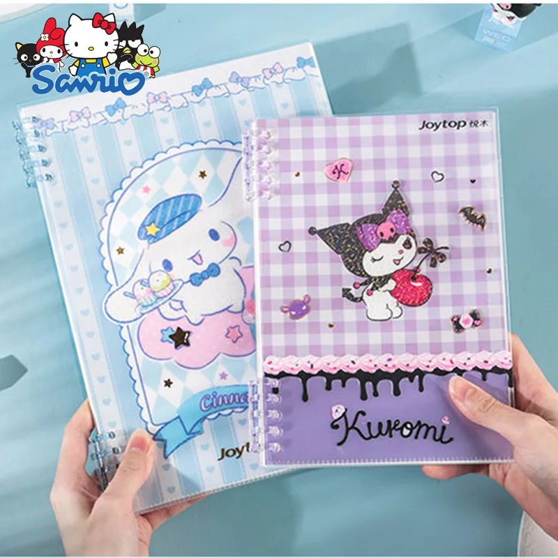 Sanrio a5 b5 Cadernos Kuromi Cinnamoroll Notepad Diário Semanal Agenda Planejador Folhas Soltas Livro Papelaria Material Escolar Pcs