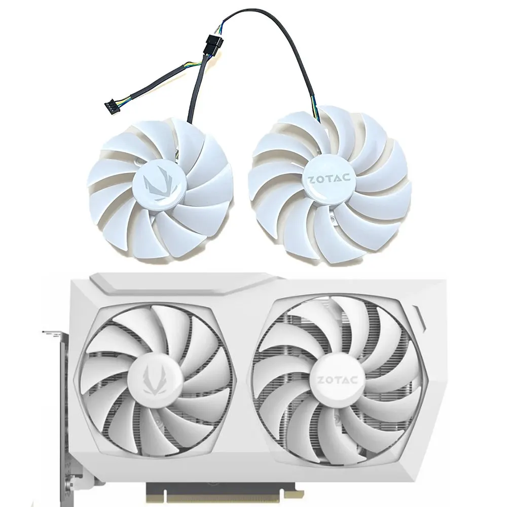 Ventilador de Refrigeração Gpu Branco para Zotac Placa de Vídeo Twin Edge Rtx 3060 Amp 88 mm 100 mm Novo