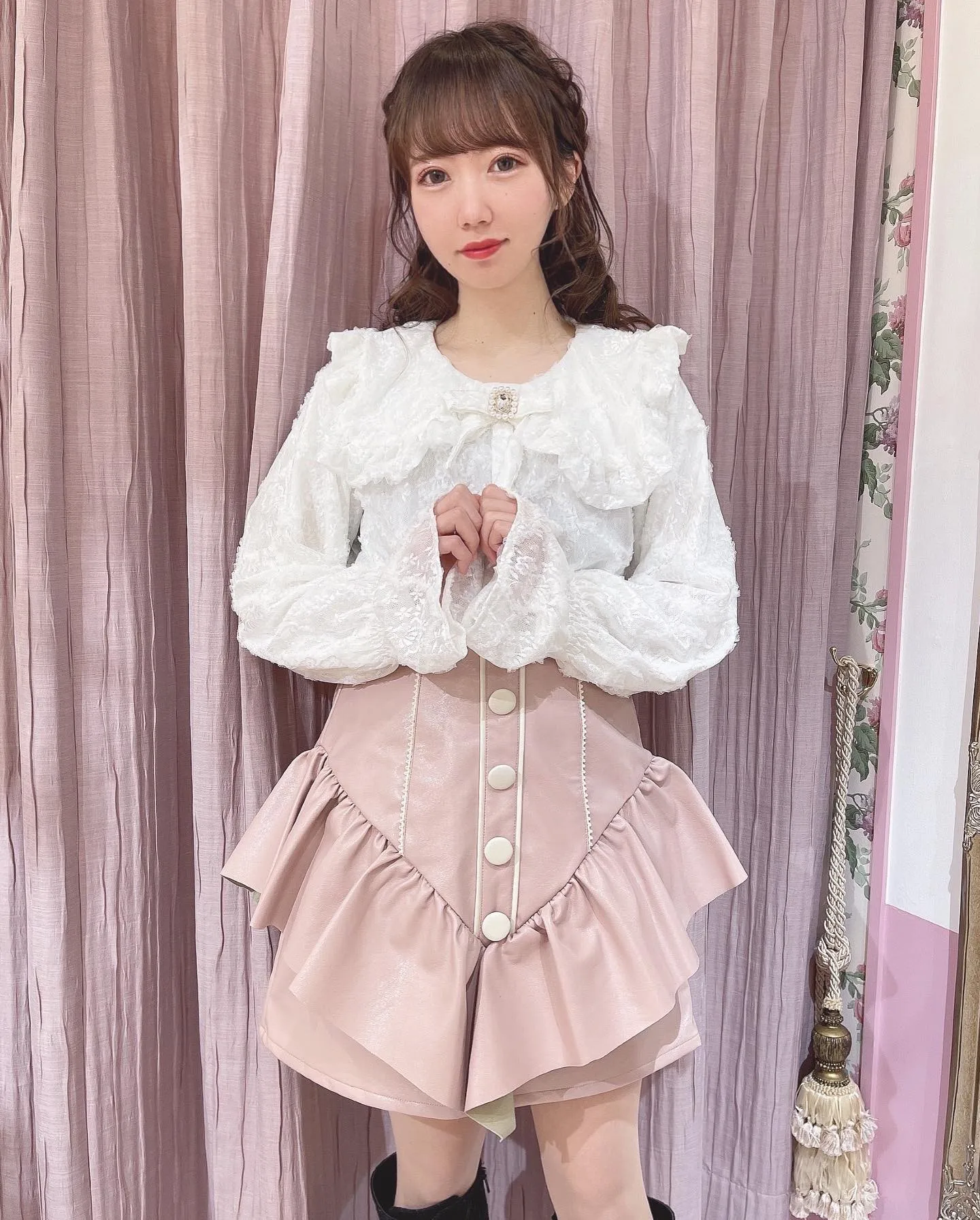 

Japanese Style Summer Women's Skirt Popular Sweet Cute Retro French PU Leather Skirt Solid Color Ruffled Short Skirt