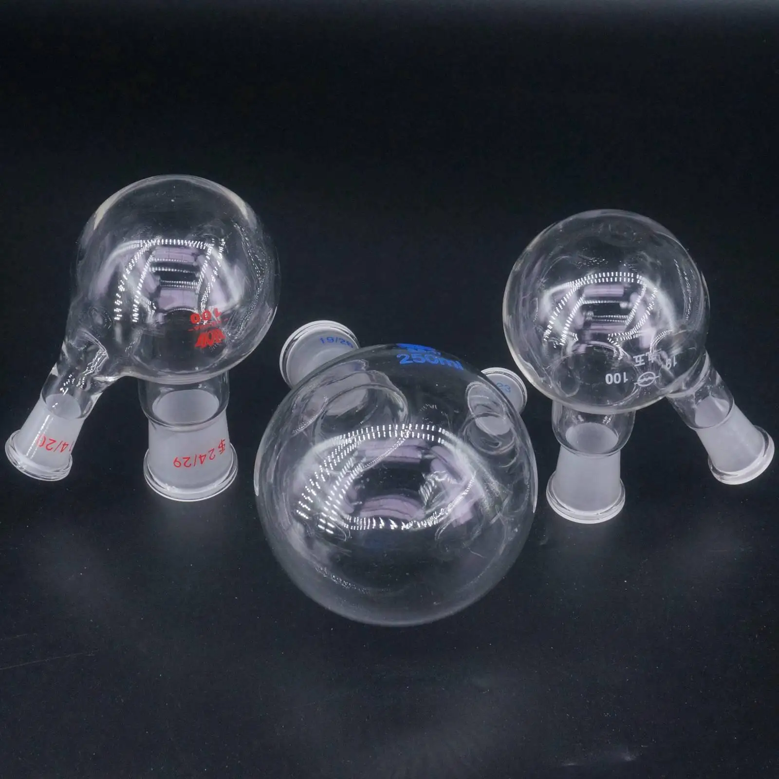 

10/25/50/100/150/250ml 14/23 19/26 24/29 Central/Branch Joint Borosilicate Glass 2-neck Round Bottom Lab Boiling Flask