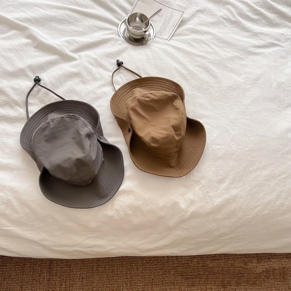 Casual Quick-drying Kids Camping Hat Breathable Windproof Baby Sun Hat Adjustable Rope Skin-Friendly Kids Bonnet Travel
