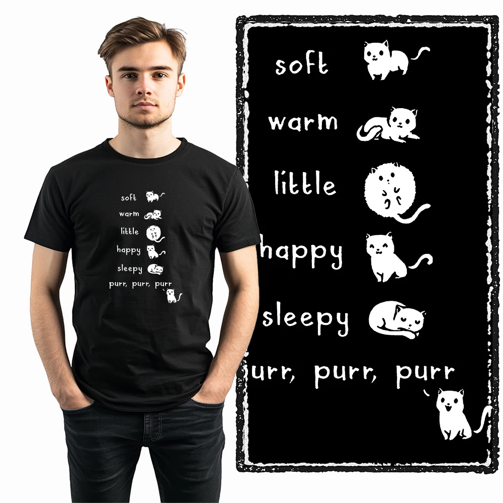 Coolmind DB 100 % Baumwolle, cooles, exklusives Grafik-T-Shirt mit Katzendruck für Männer, cooles, großes Katzen-T-Shirt, Herren-Neuheits-T-Shirt – Detail 25