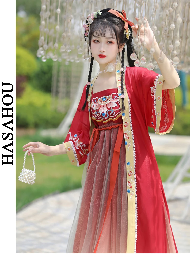

Original Hanfu Women Improvement Chinese Traditional Costume Exquisite Hanbok Girl Ethnic Clothes Cosplay New Style Summer Wear