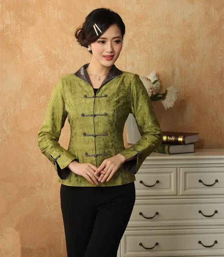 New Arrival Green Women's Jacket Chinese Classic Spring Coat