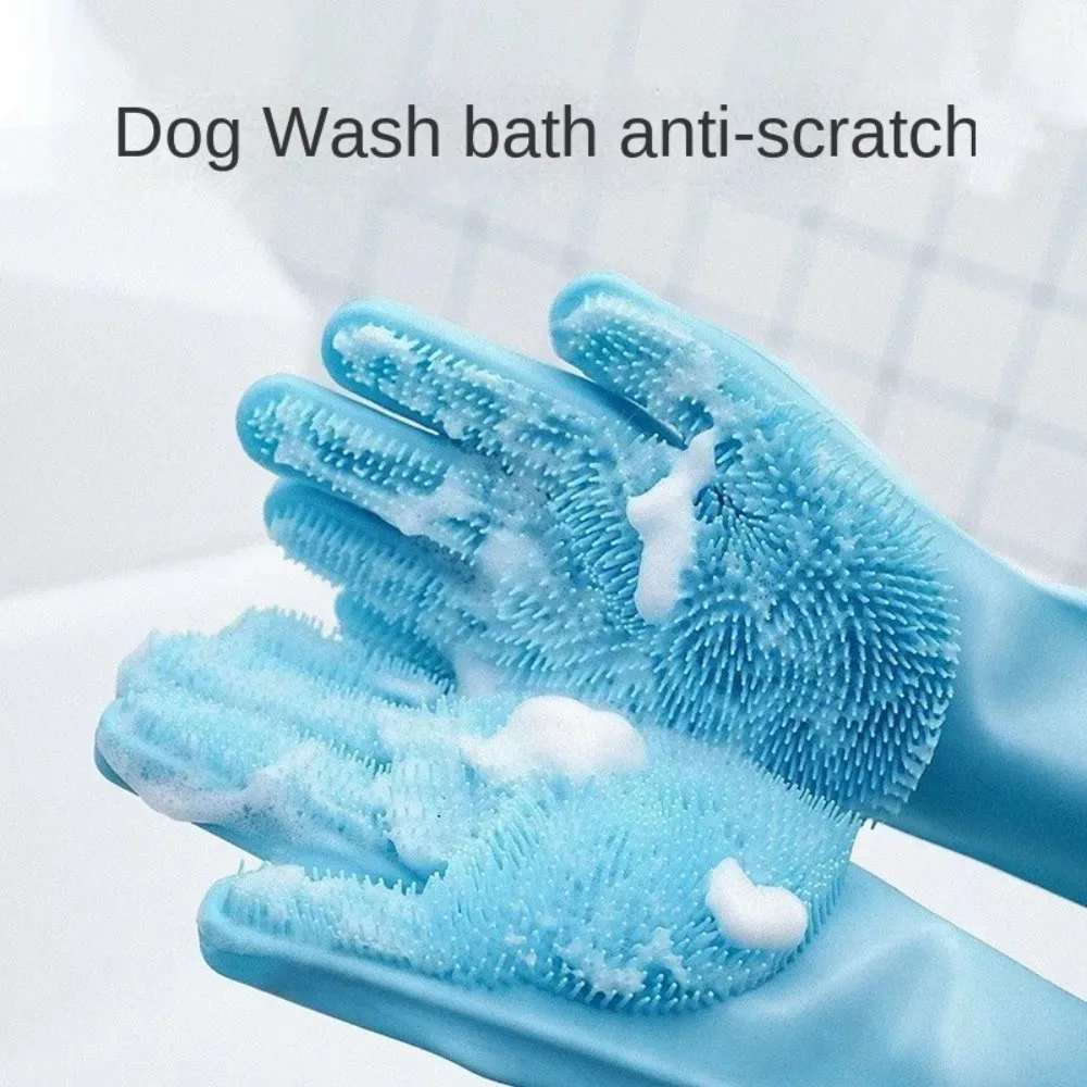 Dog Cats Bath Brush Massage Gloves 1