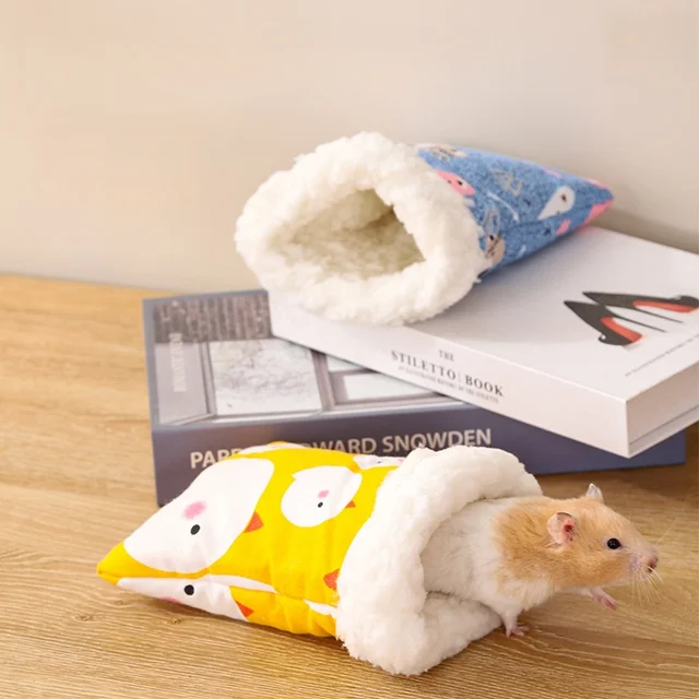 Winter Warm Small Pet Hammock: Hamster House & Sugar Glider Sleeping Bag with Warm Cotton Fill - for Dwarf Hamsters Teddy Bear 2