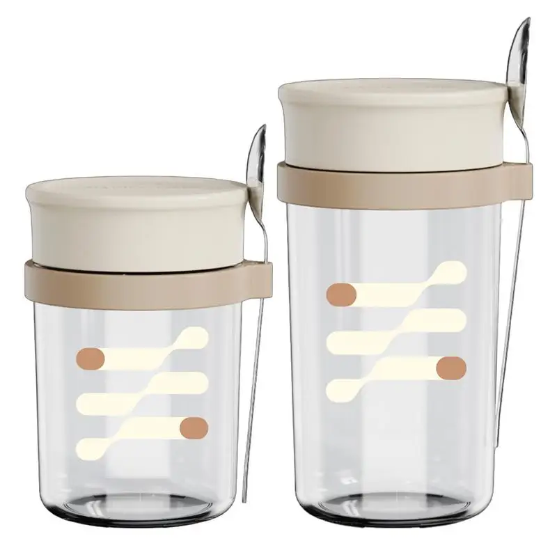 

Glass Overnight Oats Storage Jar Cereal Cup Meal Prep Container Reusable Yogurt Mason Jars With Scale Fruit Salad Food Bottle