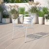 Commercial Aluminum Indoor-Outdoor Restaurant Stack Chair with Triple Slat Back and Arms 1