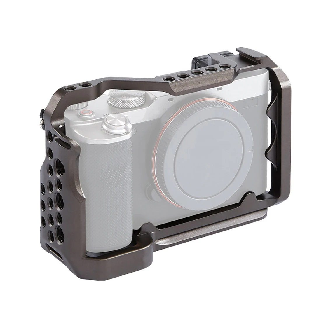 Metall Kamera Gehäuse Käfig Rig für Fujifilm X-S10 Kalten Schuh Montieren 1/4'' Arri Loch Schutzhülle für Sony A7C SLR DSLR Kamera – Detail 27