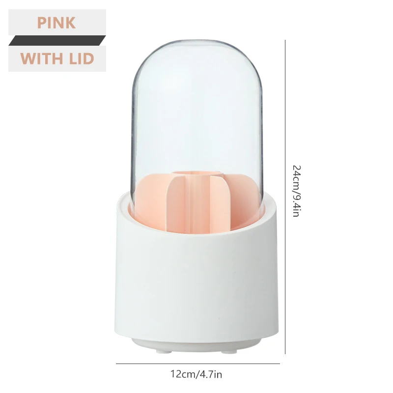 360&deg; Rotating Makeup Brush Storage Box Portable Desktop Cosmetic Organizer Lipstick Eyebrow Pencil Eye Shadow Brush Holder,makeup organizer,makeup storage box,cosmetic storage box,storage box
