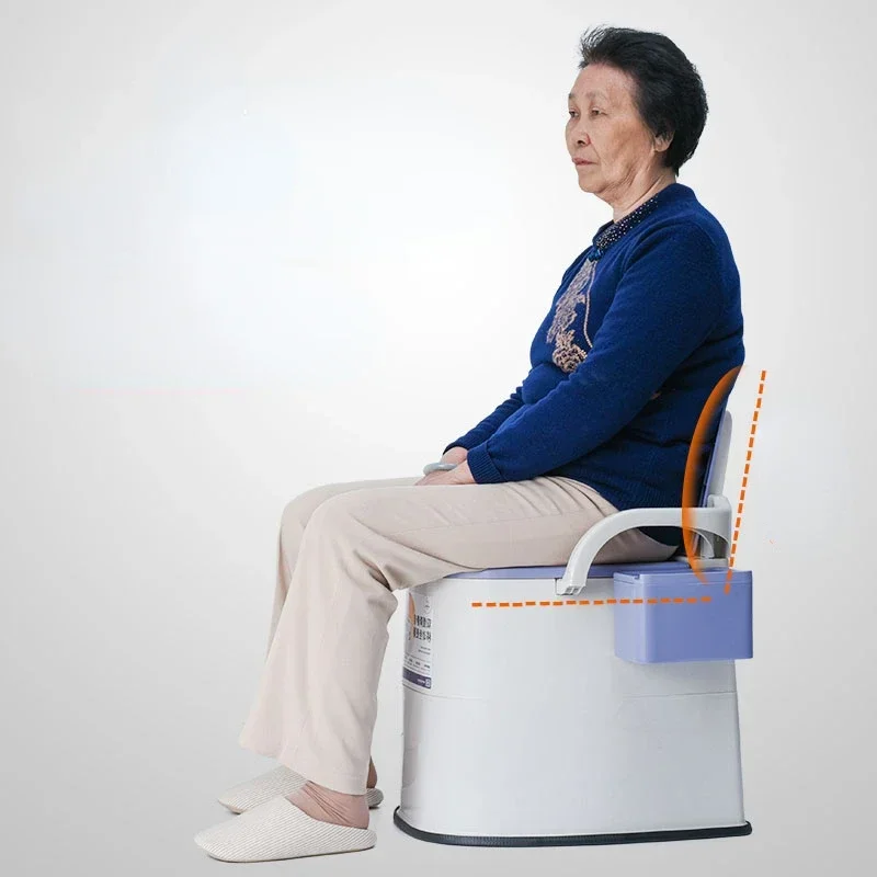 Versatile Bathroom Toilet Chair - For Elderly, Disabled, and Pregnant Women, Movable Indoor Dual-Purpose with Backrest 4