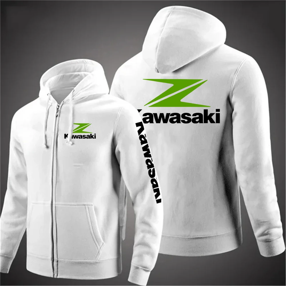 Kawasaki ロゴ入りフード付きジャケット Kawasaki Z logo men's new sports hooded sweatshirt zipper