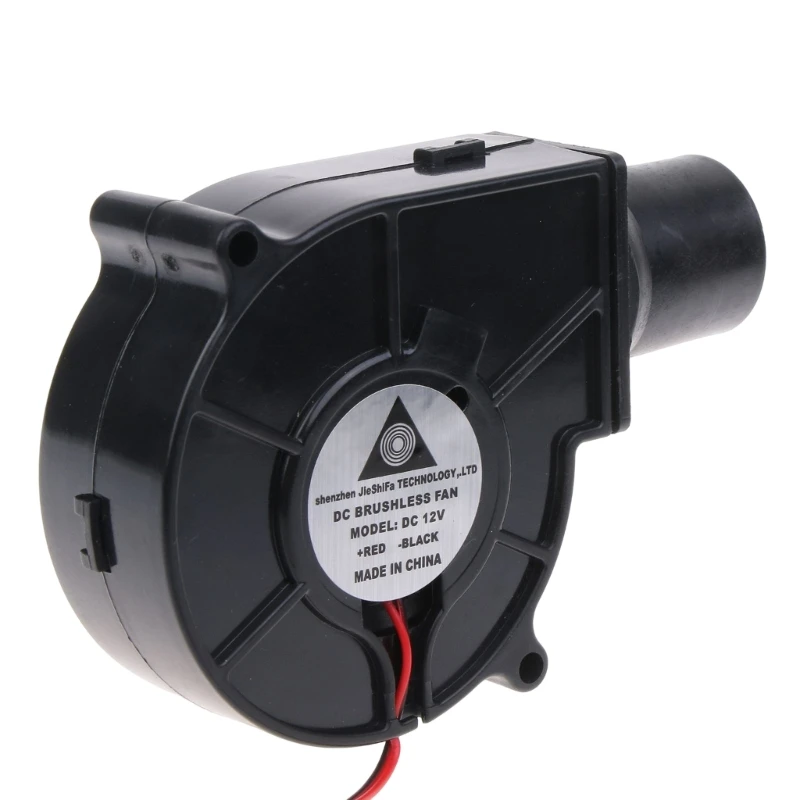 Bbq Fan Air Blower BBQ Fan Cooling 7530 Air Blower for DC12V 1.5A Brushless 2Pin Connector 2500R Fans 75x75x30mm with Air Duct 87HA