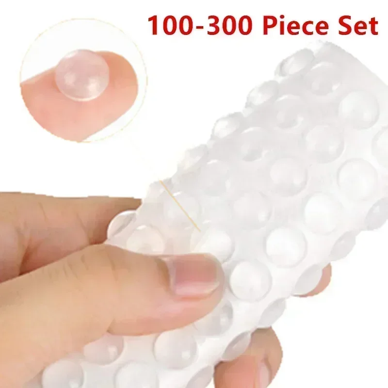 Silicone Mini Transparent Doorstop 100/200/300pcs Anti-collision Silent er Table, Chair, Cabinet Furniture Protection Pad
