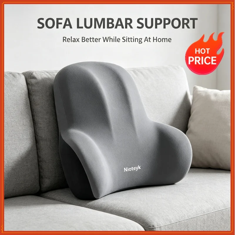 Ergonomic Memory Foam Lumbar Support Pillow for Pain Relief and Comfort