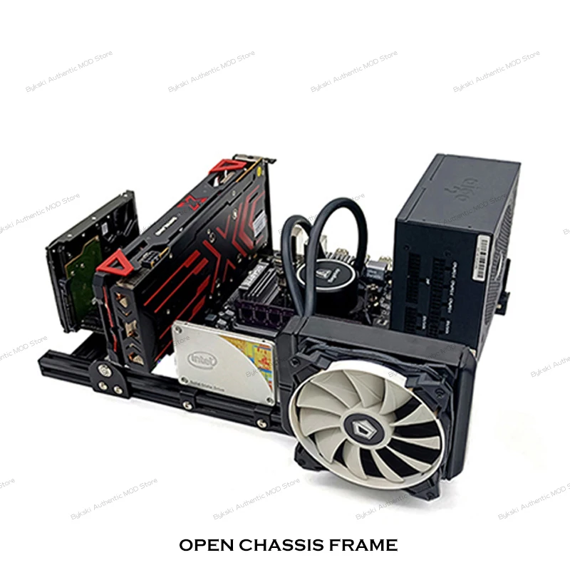 MOD Open Style Computer Case Frame Vertical Chassis Shelf DIY Desktop Gaming Gamer Cabinet PC Cabinet Support ATX/ ITX / MATX for PC Chassis