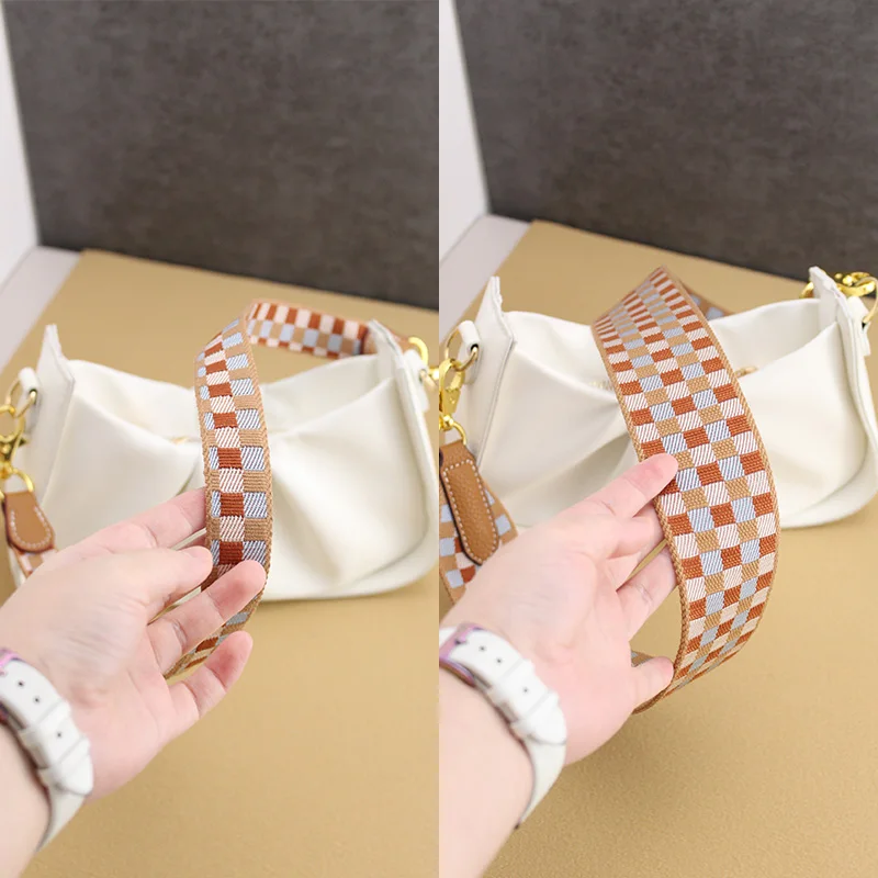 TINBERON Bag Straps Canvas Shoulder Straps Luxury Brown Shoulder Crossbody Bag Replacement Straps Handbag Women Bag Accessories