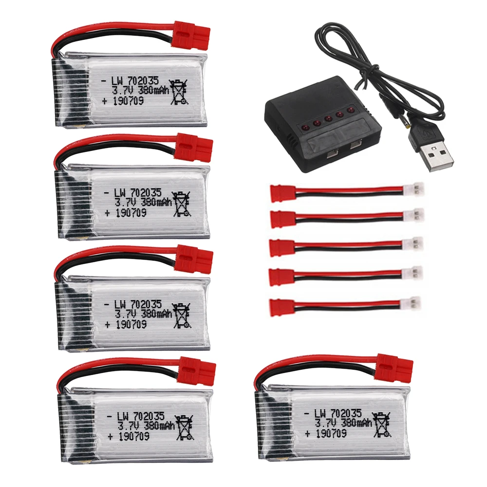 Syma 5pcs 3.7V 400mah Lipo Battery with charger For SYMA X15 X5A-1