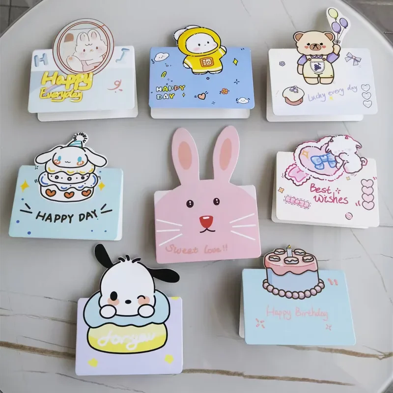 Cartoon mini birthday card 3D Instagram style cute animal shaped thank-you card handwritten blessing cards high-end gift