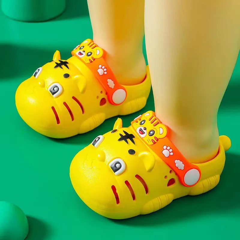 Cute Cartoon Garden Shoes Kawaii Litter Tiger Children Slipper Summer Clouds Sandals Kids Breathable Slide Todder Shoes