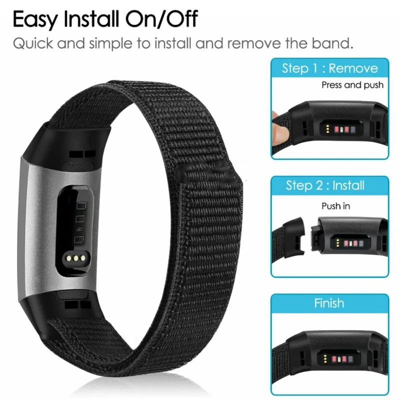 

Ремешок нейлоновый для смарт-часов Fitbit Charge 3 4, сменный спортивный браслет для мужчин и женщин, аксессуар для наручных часов Charge 4 3 SE