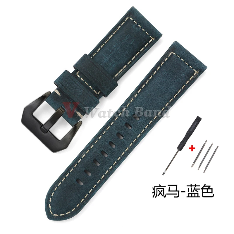 Authentic Retro Calf Leather Watchbands - Premium Cowhide Crazy Horse Straps