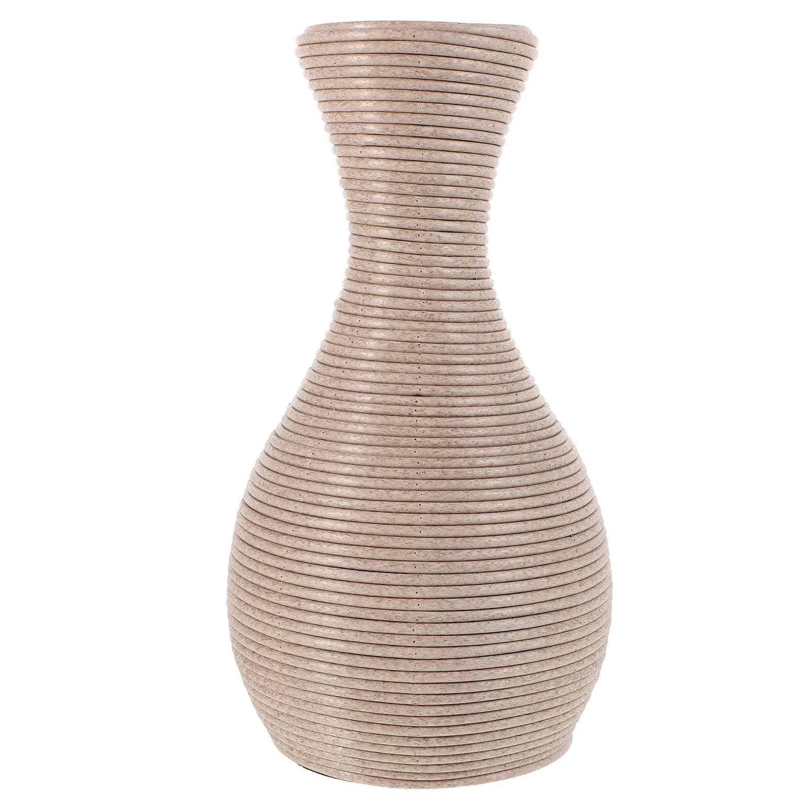 Woven Flower Tall Decorative Containers European Woven Plastic Vase Style Beige Braided Plastic Lasting 5