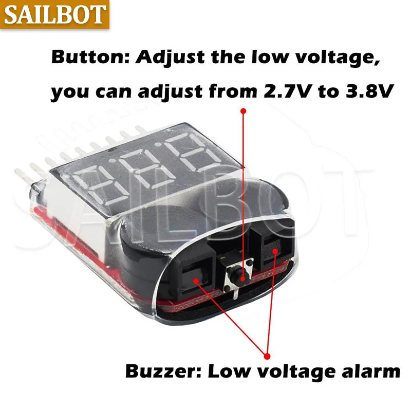 Testeur de Batterie LiPo 1-8S avec Étui - Lot de 1/5/10
