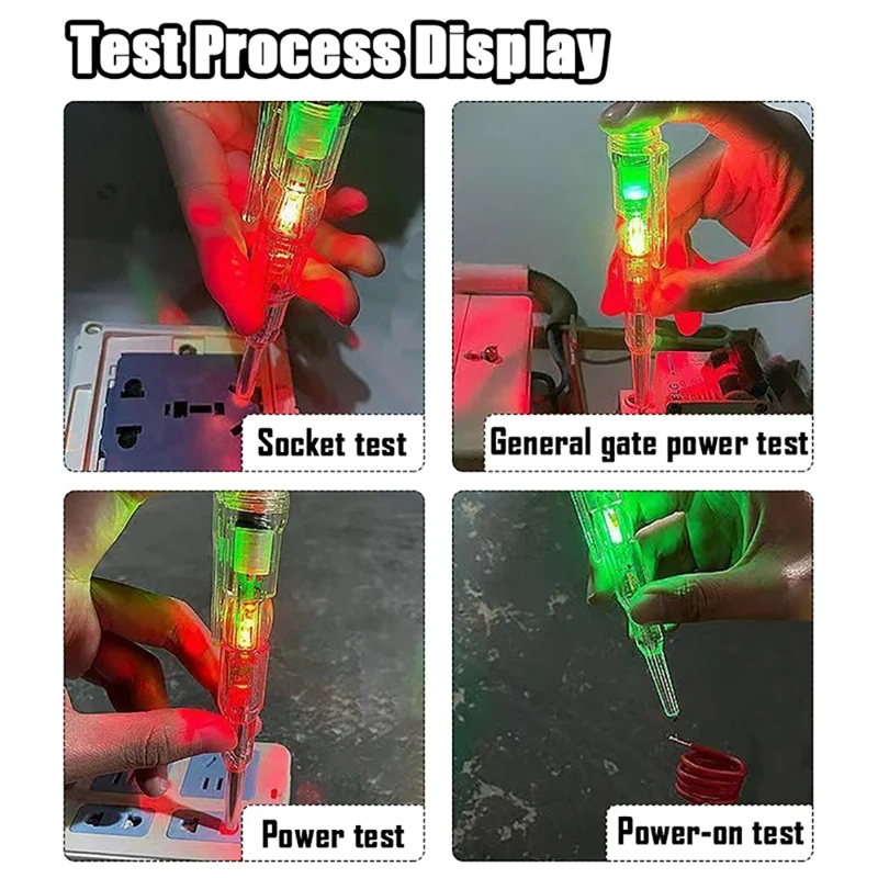 N15R-4PC Intelligent Induction Power Voltage Detector Pen 24-250V Circuit Tester Electrical Screwdriver Indicator Electrician