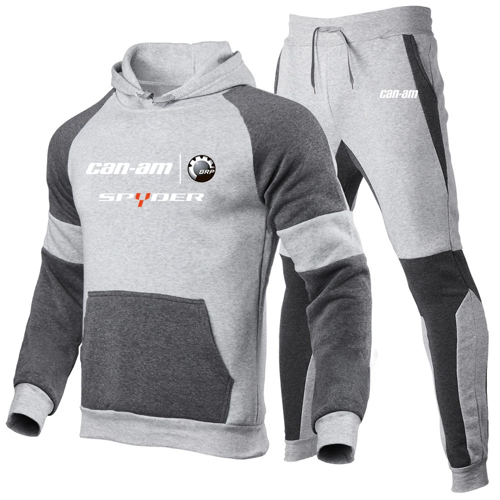 2023 Men New Can Am Team Spyder Motorcycles Hooded Tracksuits Autumn and Winter Pullover + Trousers Clothing Sport Hoodies Suit 2