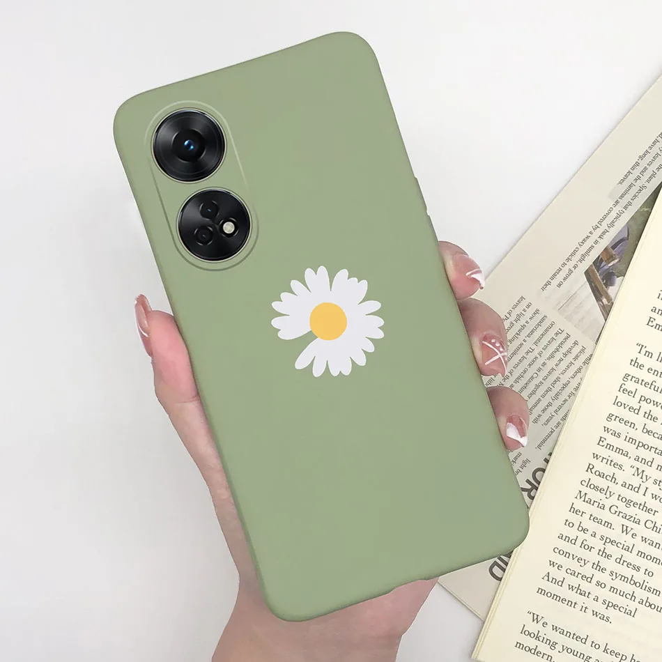 Fashionable Heart & Flower Cat Design Silicone Shockproof Phone Case - Frosted Back Cover