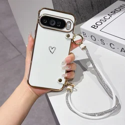 Luxury Soft Electroplating 6D Bold Lanyard Case with Wrist Strap and Anti - Drop Protection - Google Pixel 9 Pro XL (8)