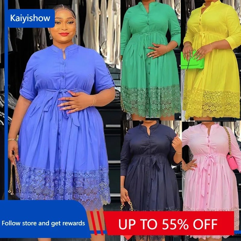 

African Wedding Party Dresses for Women Summer Autumn African Elegant 3/4 Sleeve Polyester Lace Evening Dress African Clothing