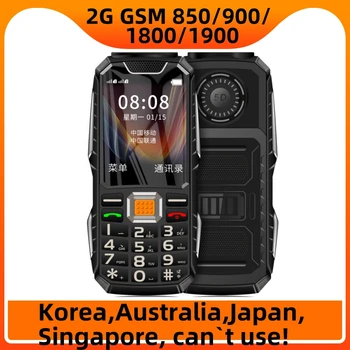 Push Button Rugged Mobile Phone 2.4" Dual Sim Bluetooth Dual Flashlight MP3 FM Big Horn 2400MAH Dustproof Shockproof CellPhone