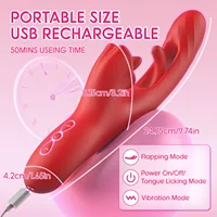 2-in-1-Vibrator mit Zungenstießdildo für Frauen, 360 drehbar, Klitoris lecken, Flattern, Sexspielzeug für Erwachsene, Paar, weiblicher Masturbator 6