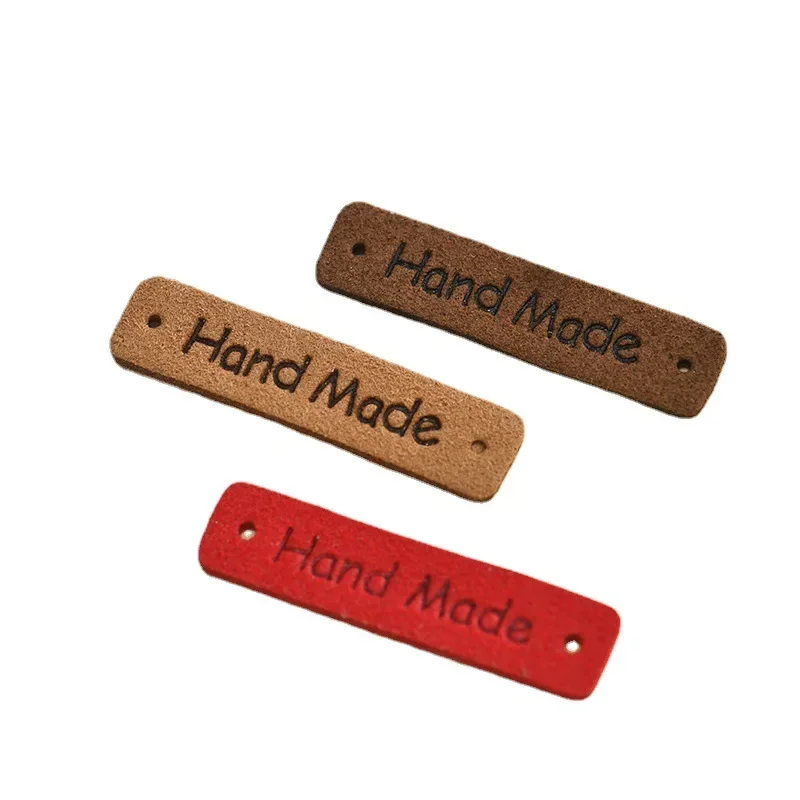 봉제 액세서리용 양각 PU 가죽 라벨, DIY 의류 가방 소재 태그, 여러 가지 색상, 1*4cm, 로트당 40 개