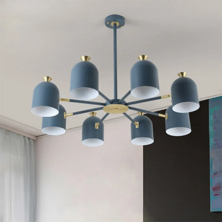 

Modern creative 3/6/8 heads metal chandelier adjustable living room bedroom study porch hotel room 4 colors chandelier ZM1114