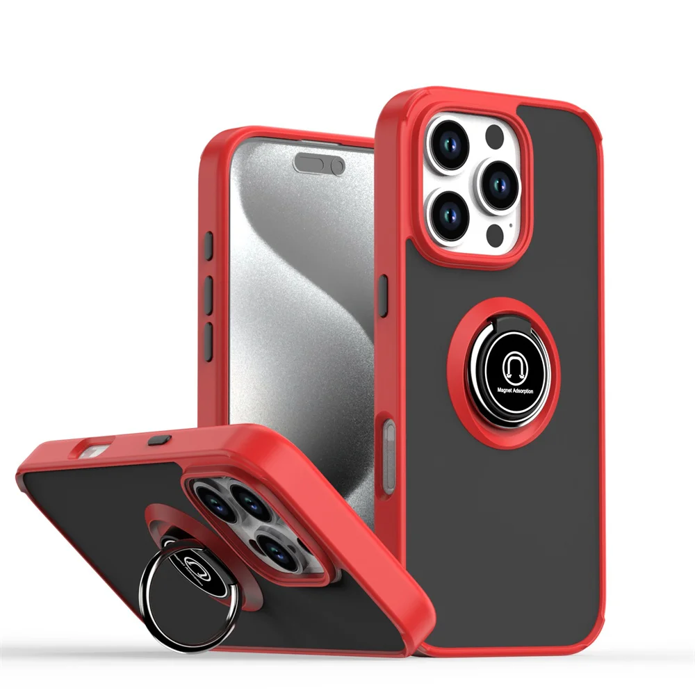 Matte Magnetic Stand Phone Case with Frosted Solid Color Finish