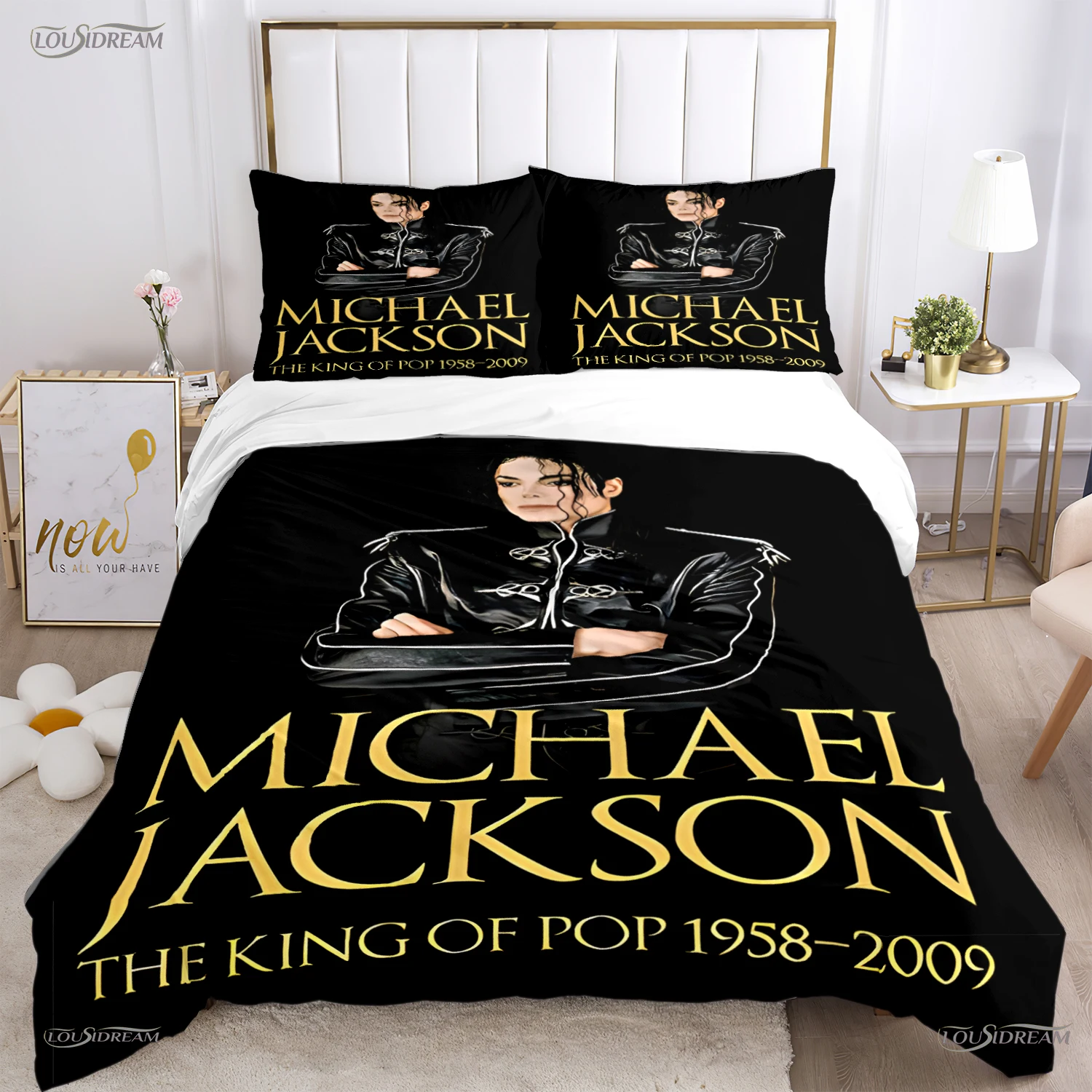 Michael J-Jackson Duvet Cover Comforter Fear Bedding set Soft Quilt Cover and Pillowcases for Teens Kid Single/Double/Queen/King