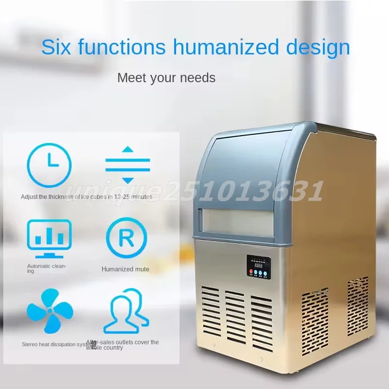 

120 кг/день охлаждающая машина для льда Коммерческая кубическая льдогенератор Автоматическая квадратная льдогенератор для молока чая кофе