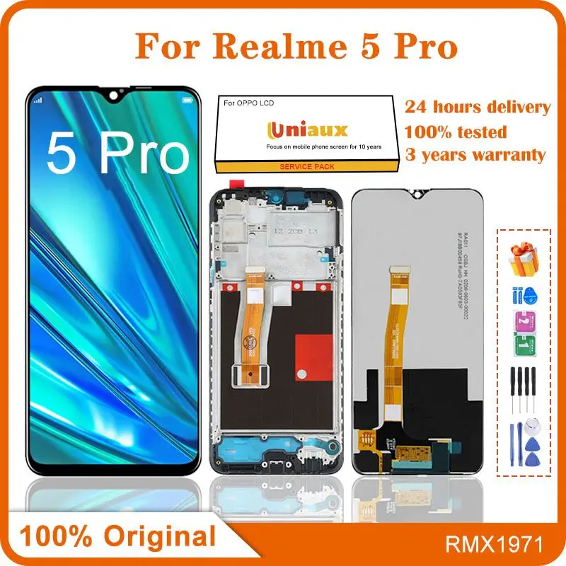 

6.3inch Original For OPPO Realme 5 Pro LCD RMX1971 Display Touch Screen Digitizer Assembly For Realme 5Pro LCD Parts