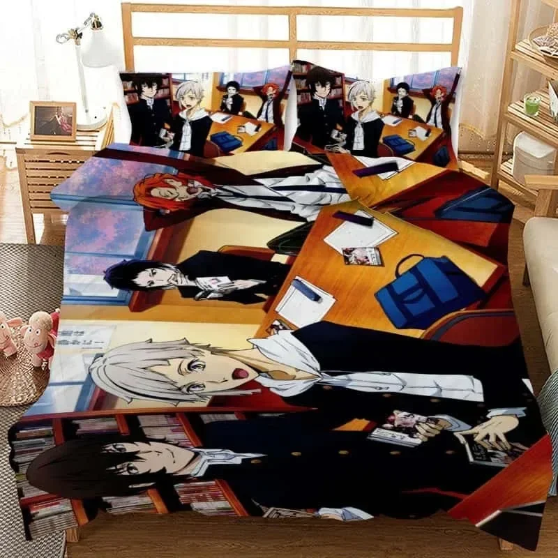 3D Cartoon Duvet Cover Set Bungo Stray Dogs  Tales of the Lost Bedding Sets Comforter Duvet Cover Pillowcase For Home Textiles