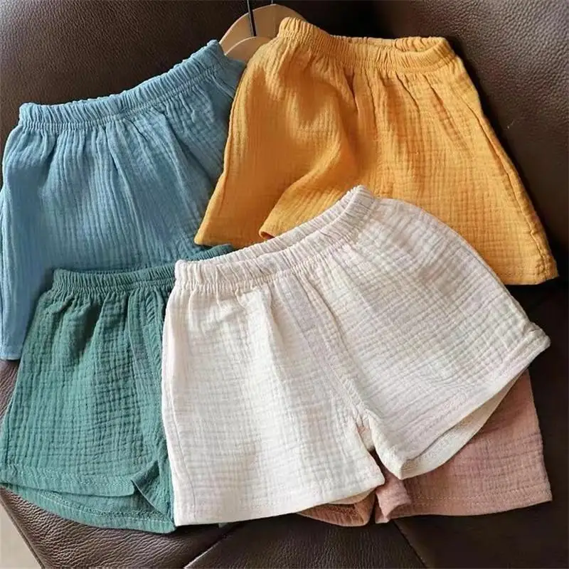 Baby Cotton Linen Shorts Summer New Children's Five-point Pants Boys Girls Thin Breathable Short Pants Girls Boy Clothing 1